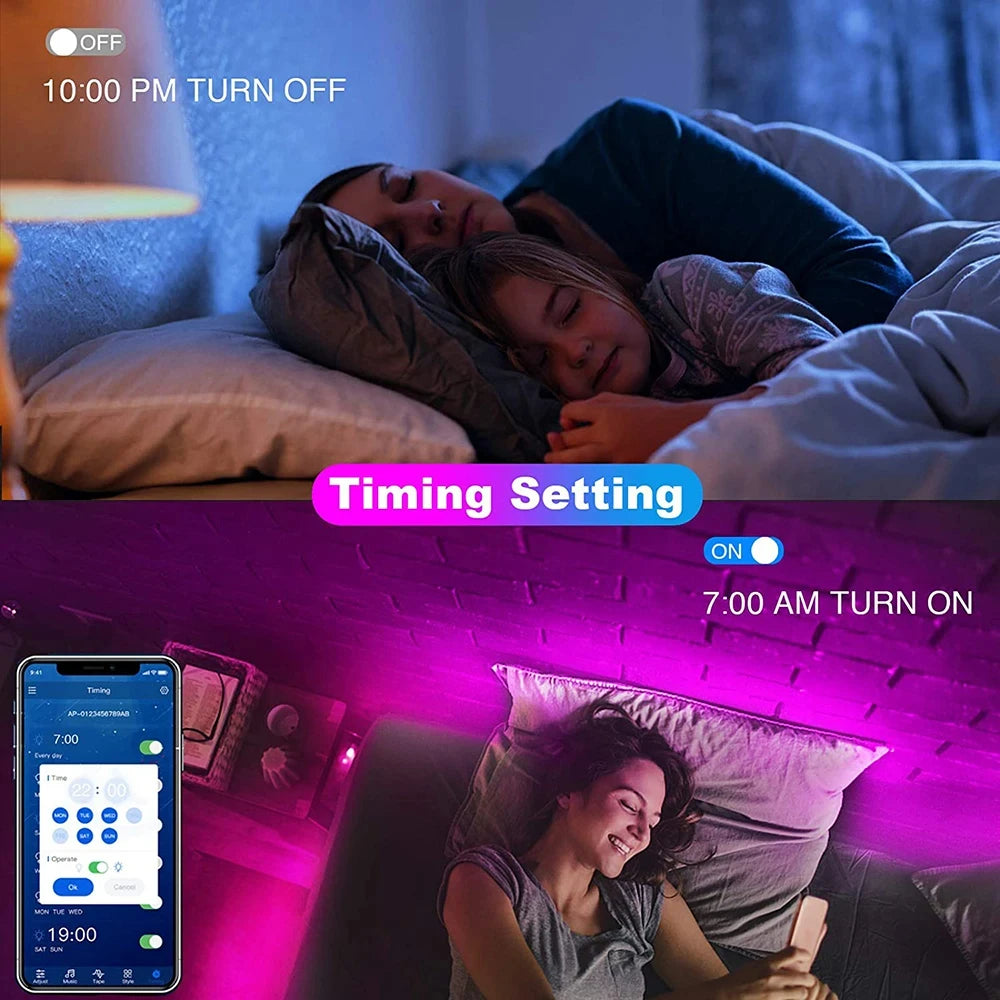 RGB LED Light Strip Lights USB 5V TV Backlight Atmosphere Lights APP Remote Control Flexible Lamp Tape Christmas Party Light