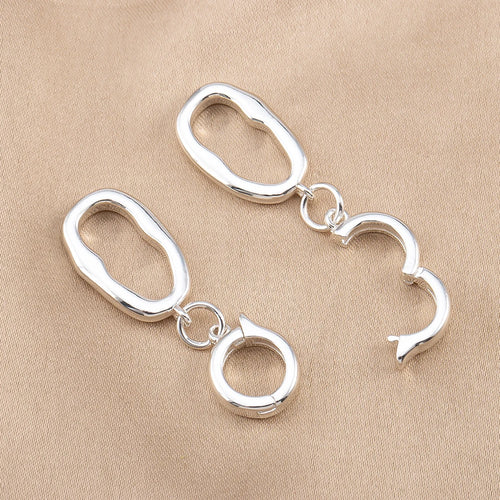 1/3pcs 18K Gold Color Plated Irregular Oval Clasp Connectors for DIY Jewelry Making Necklace Bracelet Accessories Supplies