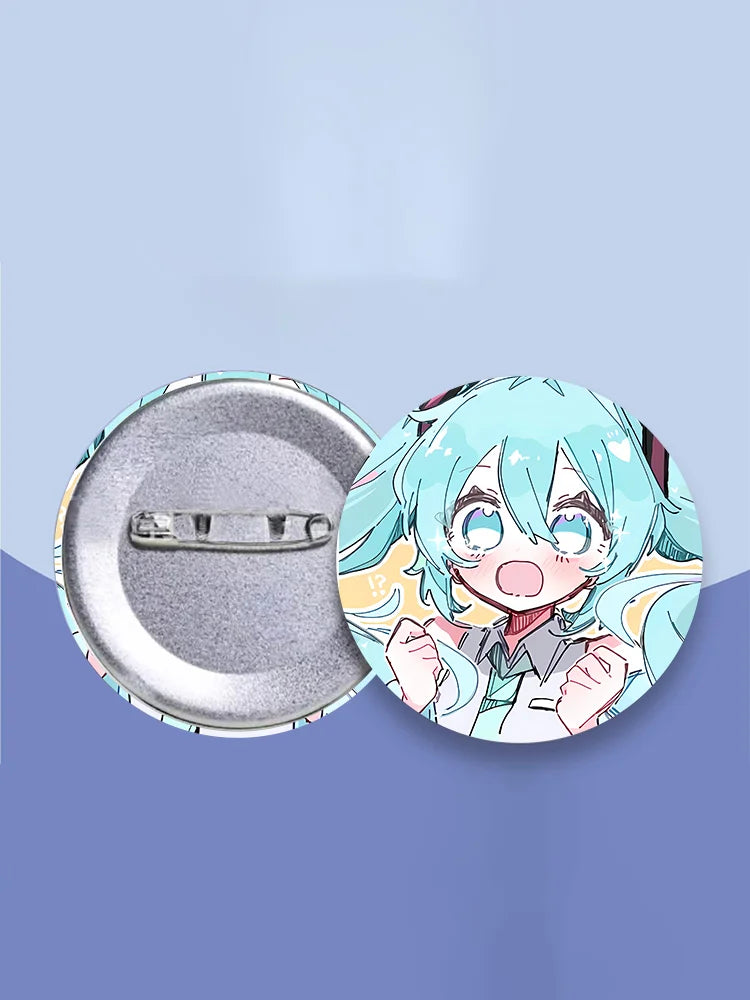 New Anime Hatsunes Miku Badge Anime Peripheral Cute Pin Cartoon Brooch Kawaii DIY Itbag Clothes Badge Collectible Kids Toys Gift