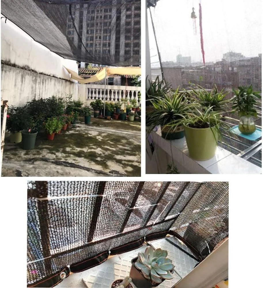 Black Shade Cloth Sunblock Mesh Cover Taped Edge With Grommets, Sun Net For Pergola, Plants Greenhouse, Gardens, Patio, Canopy