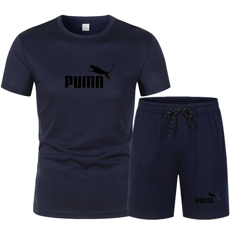 2026 summer hot selling men's clothing set fashionable short sleeved set casual sports set T-shirt+shorts two-piece set