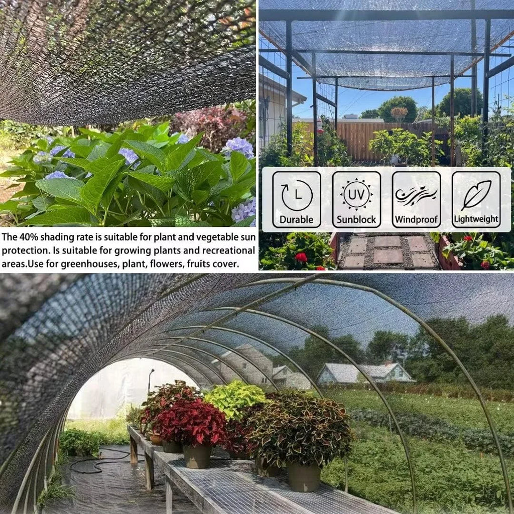Black Shade Cloth Sunblock Mesh Cover Taped Edge With Grommets, Sun Net For Pergola, Plants Greenhouse, Gardens, Patio, Canopy