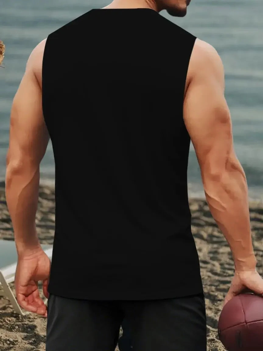 Men's Tank Top Sets 2026 Summer Quick drying seaside Suit for man tracksuit  for man sports running oversize  beach Breathable
