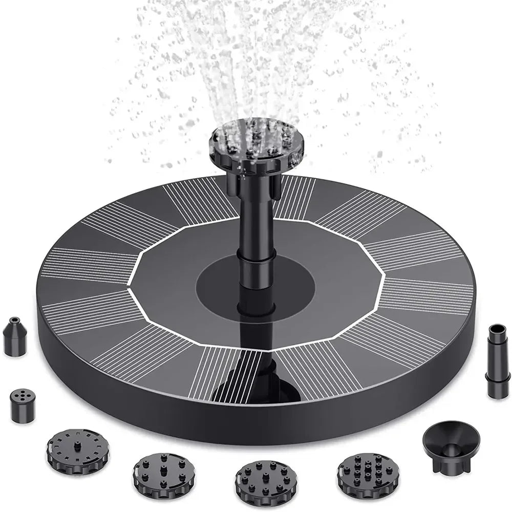 Mini Solar Water Fountain Pool Pond Waterfall Fountain Garden Decoration Outdoor Bird Bath Solar Powered Fountain Floating Water