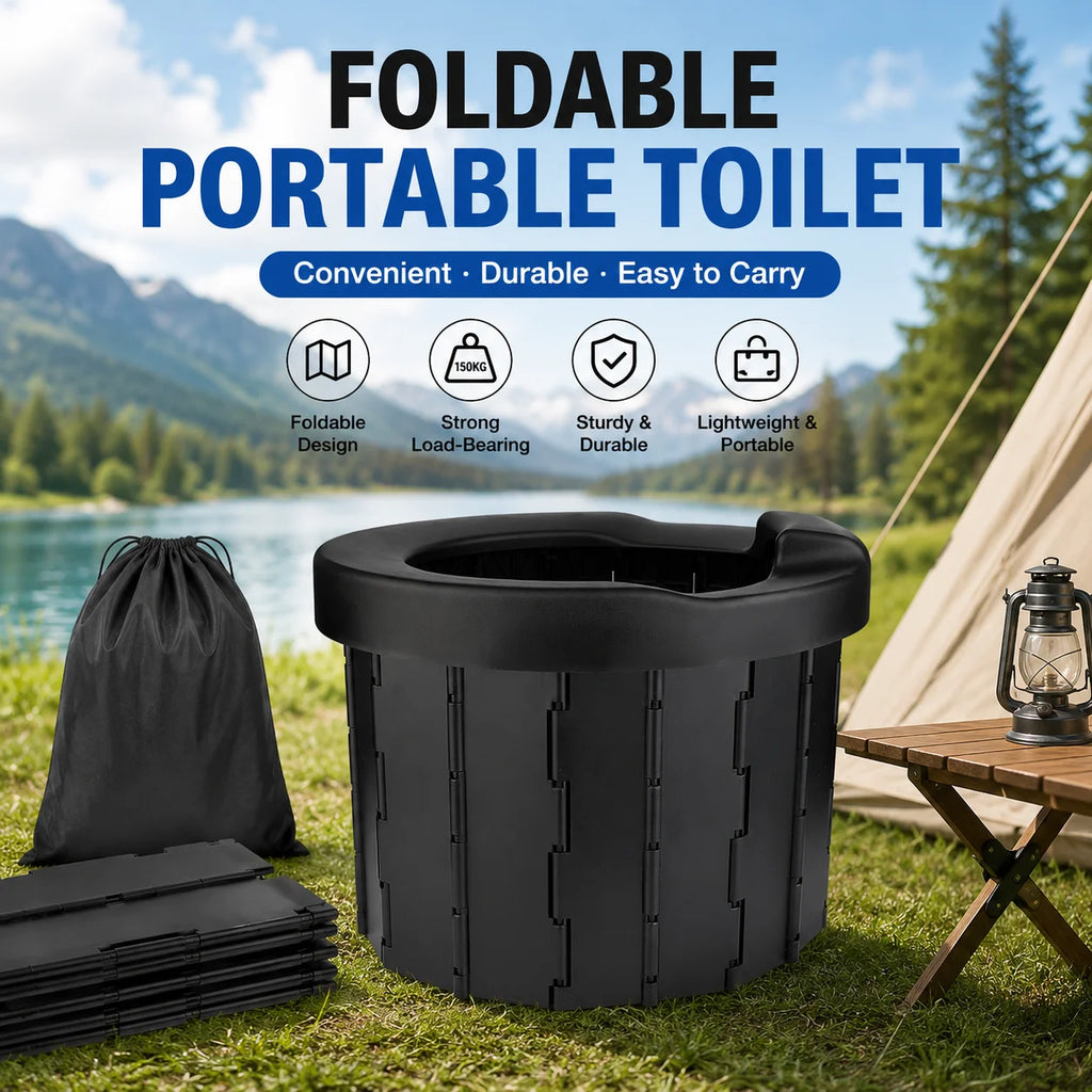 Outdoor Folding Toilet Portable Car Toilet Travel Self-driving Tour Camping Toilet Emergency Toilets for Adults Women Children