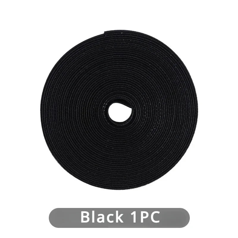YITAPE 1M Silicone Hook and Loop Cable Organizer Reusable Cord Management Wire Wrap Strapping Tape for PC TV Phone Office Cable