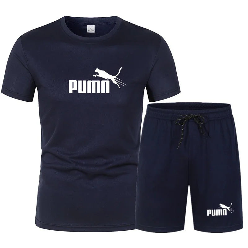 2026 summer hot selling men's clothing set fashionable short sleeved set casual sports set T-shirt+shorts two-piece set