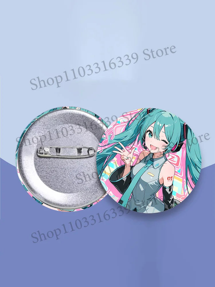 New Anime Hatsunes Miku Badge Anime Peripheral Cute Pin Cartoon Brooch Kawaii DIY Itbag Clothes Badge Collectible Kids Toys Gift