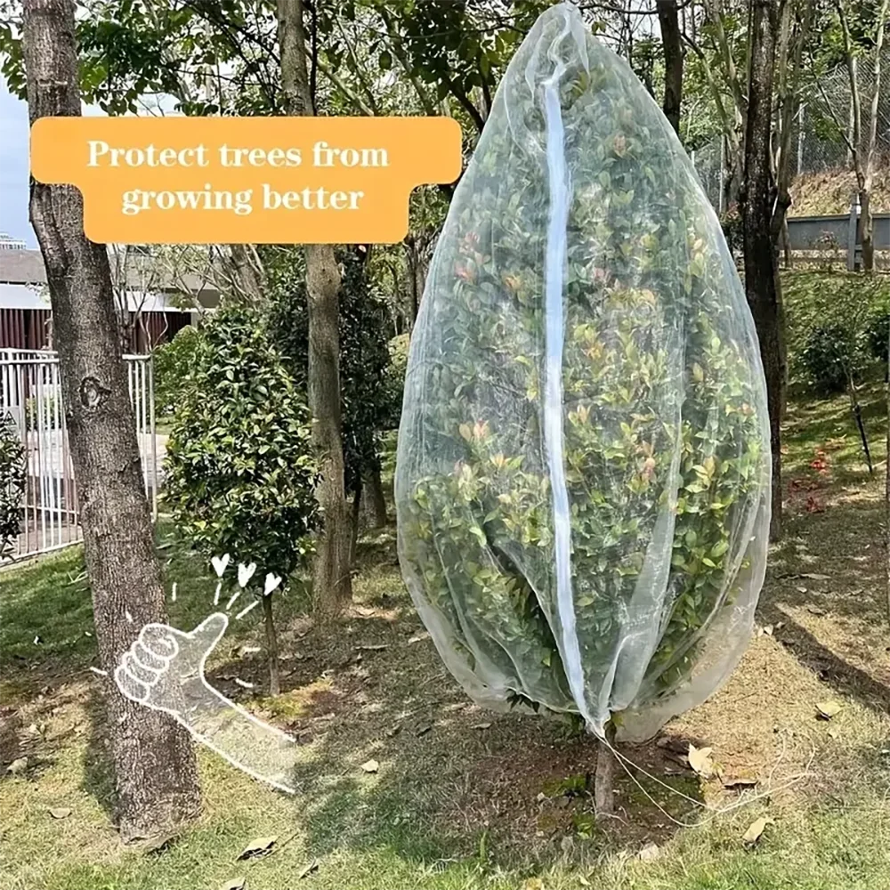 Extra-Thick Garden Netting With Drawstring & Zipper-Insect &Bird Protection For Fruits,Citrus,Flowers Pe Material Insect Netting