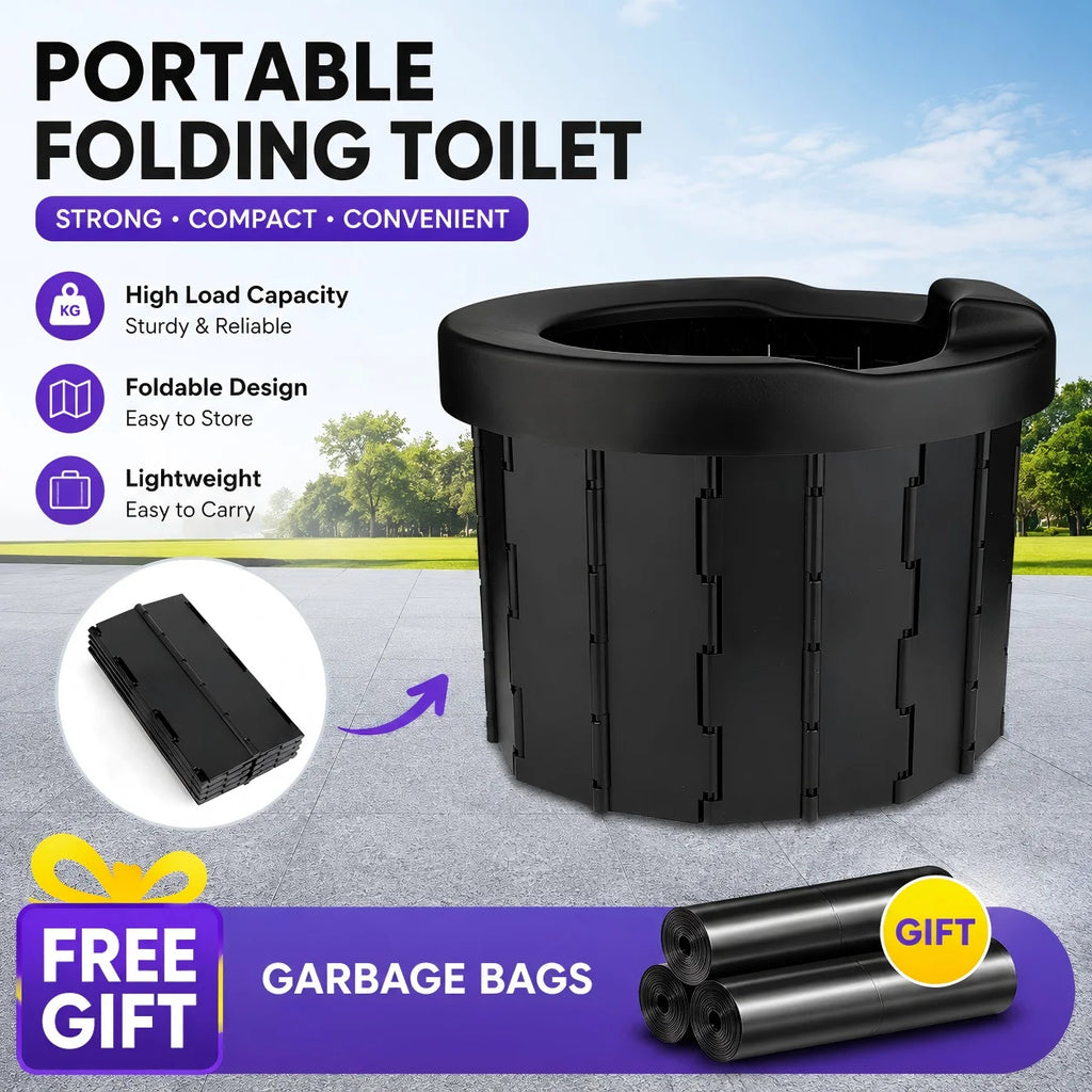 Outdoor Folding Toilet Portable Car Toilet Travel Self-driving Tour Camping Toilet Emergency Toilets for Adults Women Children