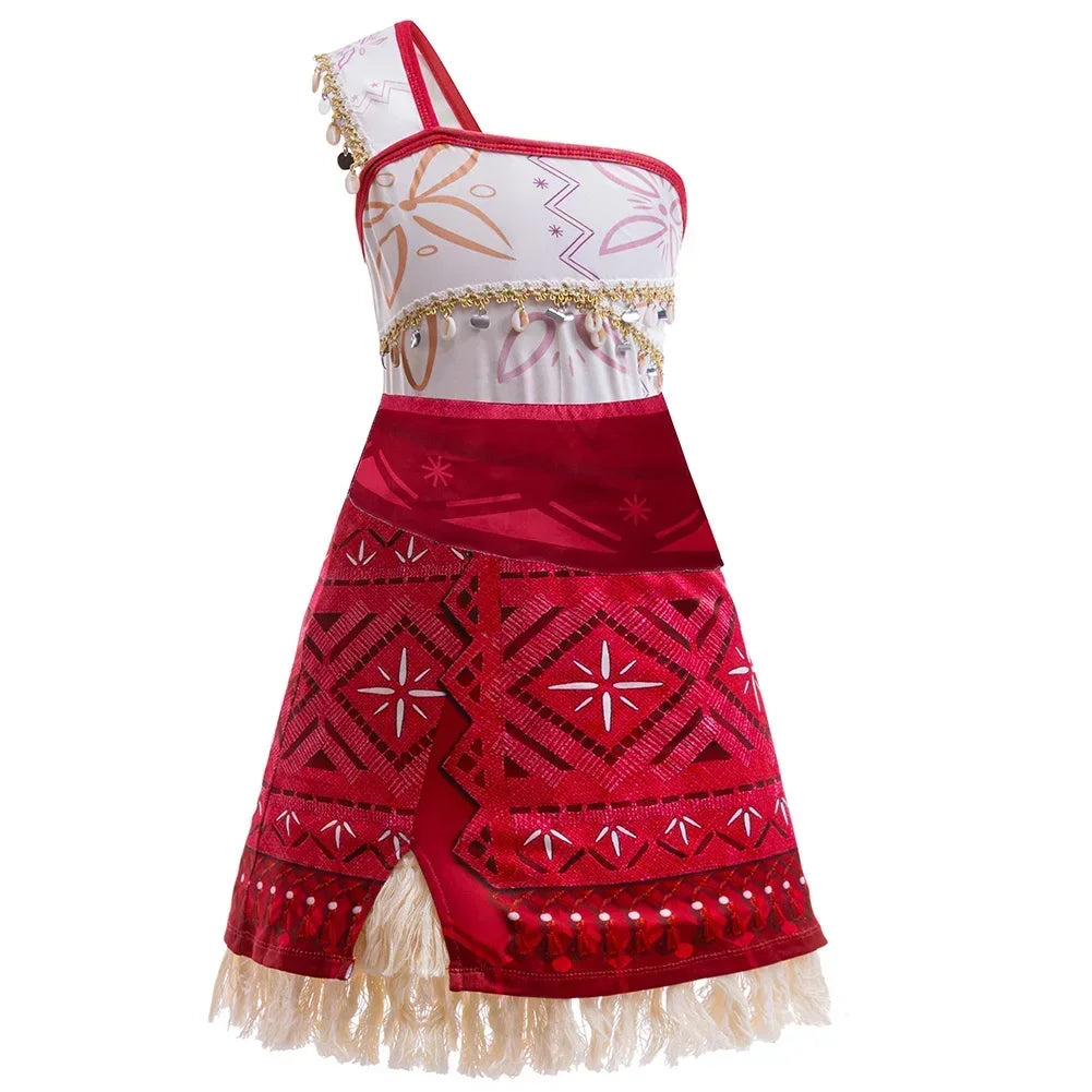 New Carnival Family Women Costume Ocean Adventure Moana Cosplay Short-Sleeved Clothes Adult Kids Vaiana Cosplay Princess Dress