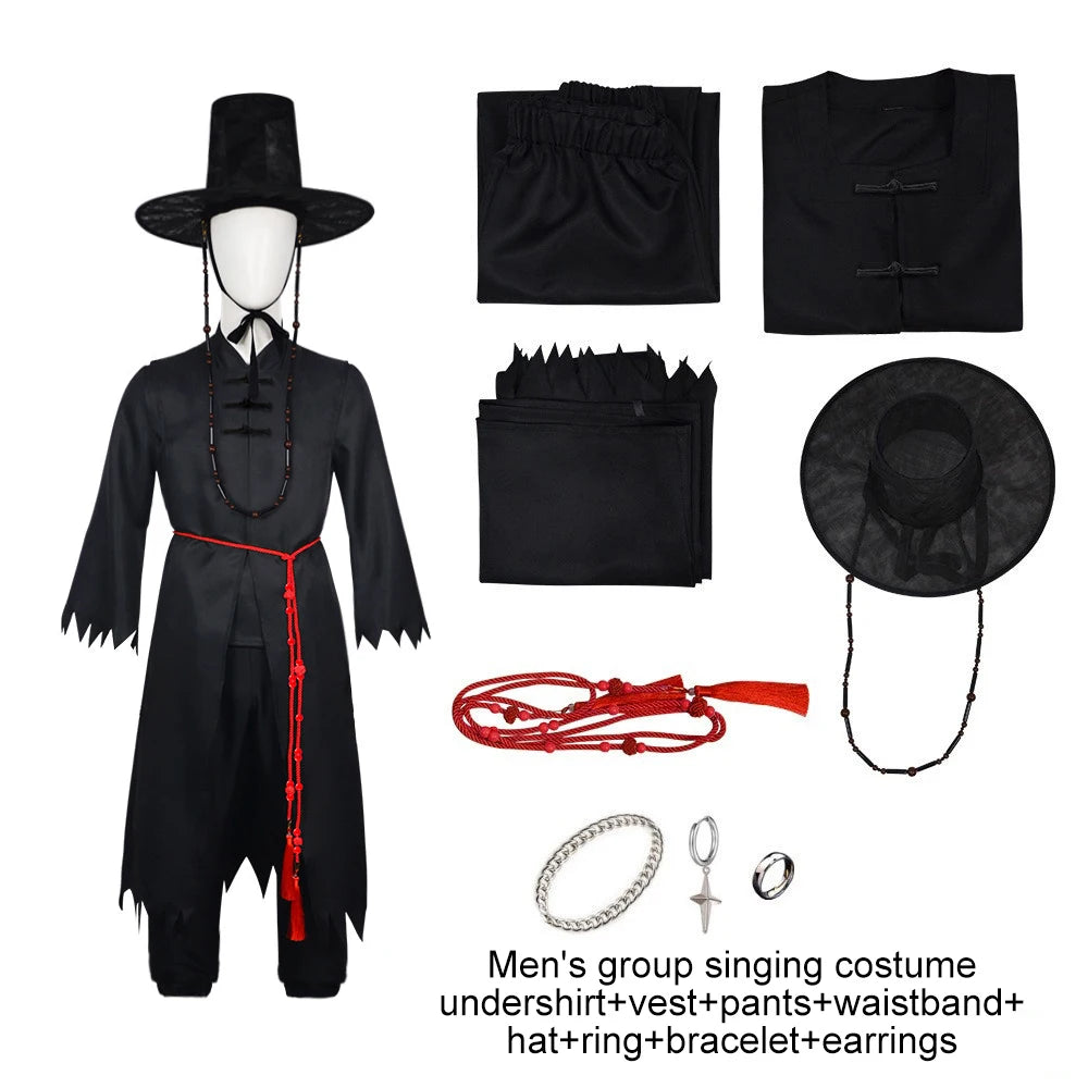 Kids Set KPOP Boys Cosplay Costume Little Boy Anime Cosplay Clothes Halloween Carnival Party Uniform Prop