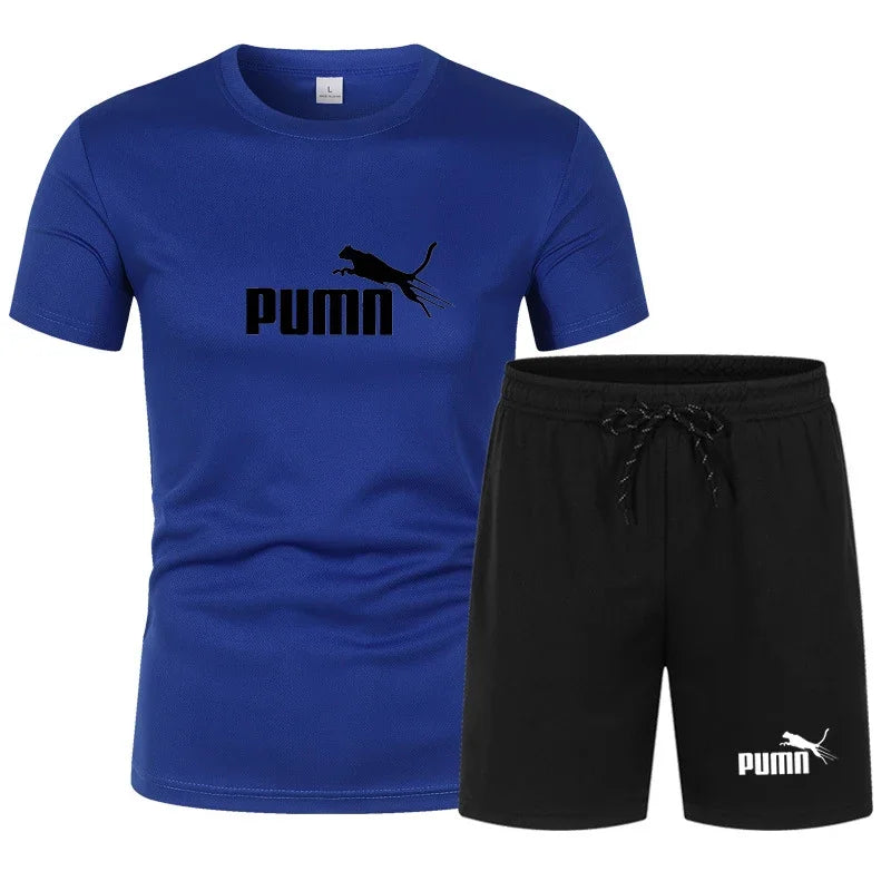 2026 summer hot selling men's clothing set fashionable short sleeved set casual sports set T-shirt+shorts two-piece set
