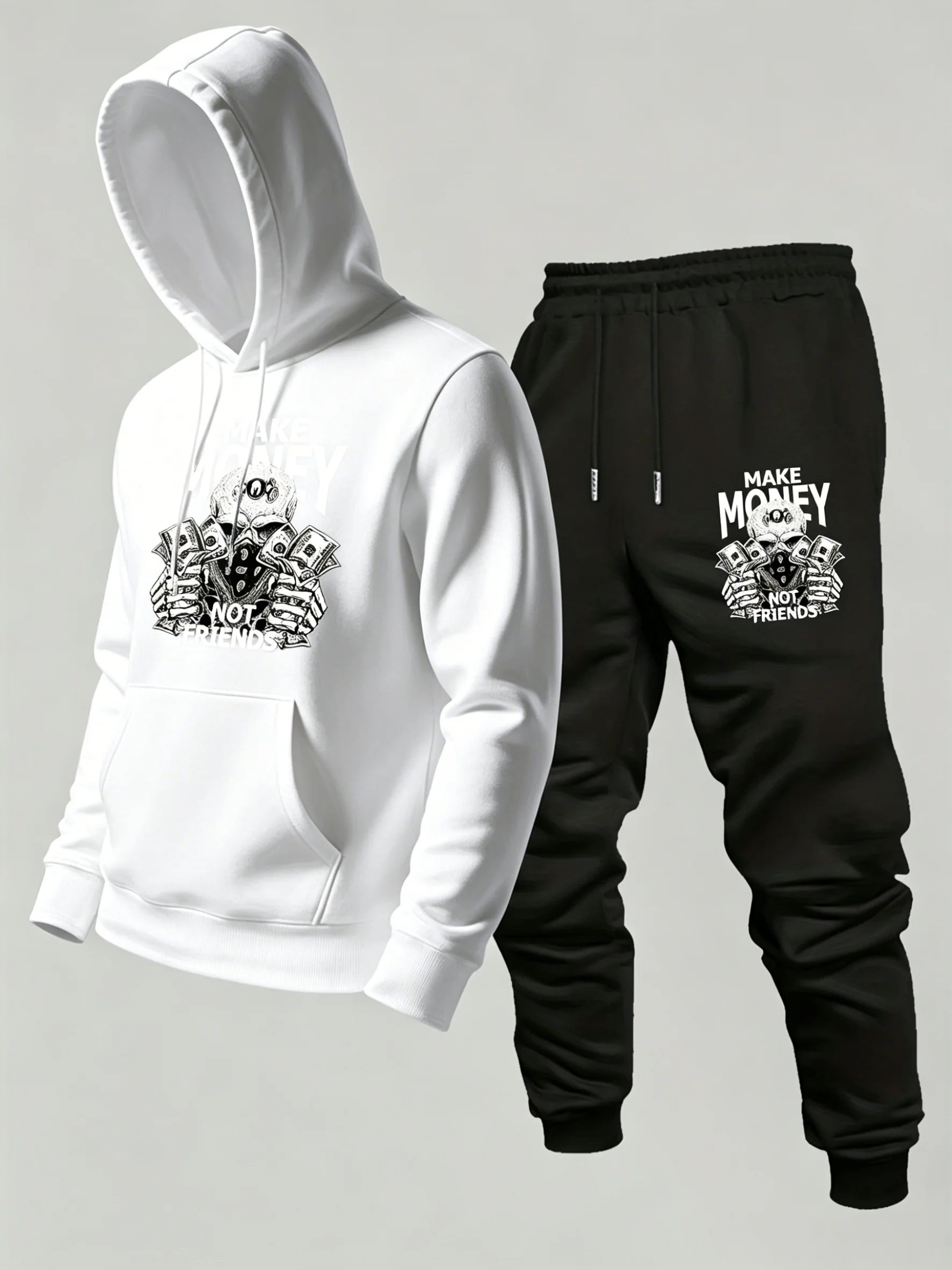 2026 new Men's Printed Hoodie Sweatshirt & Pants 2PCS Set Autumn Winter Casual Sport Outdoor Tracksuit Male Long Sleeve Tops
