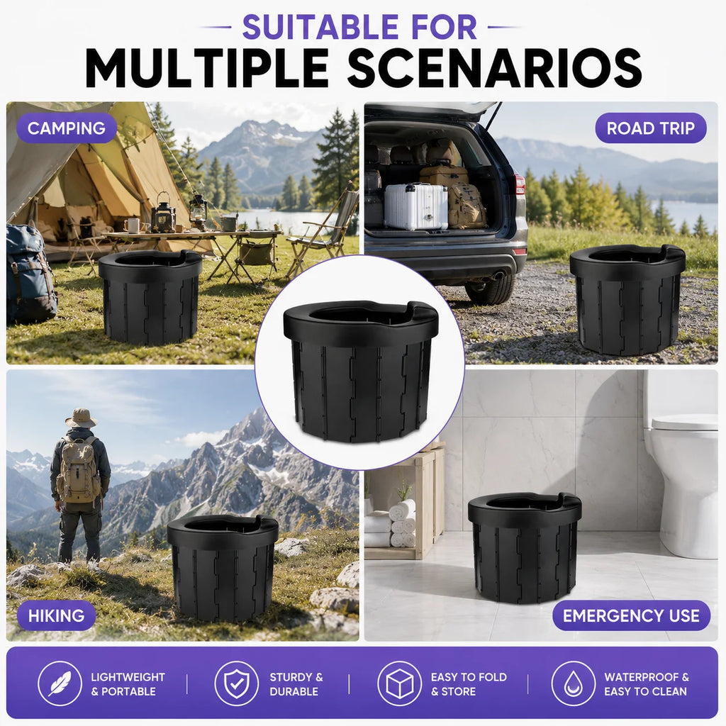 Outdoor Folding Toilet Portable Car Toilet Travel Self-driving Tour Camping Toilet Emergency Toilets for Adults Women Children
