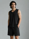 Men's Casual 2-Piece Sleeveless Outfit, Loose Fit Breathable Tank & Shorts