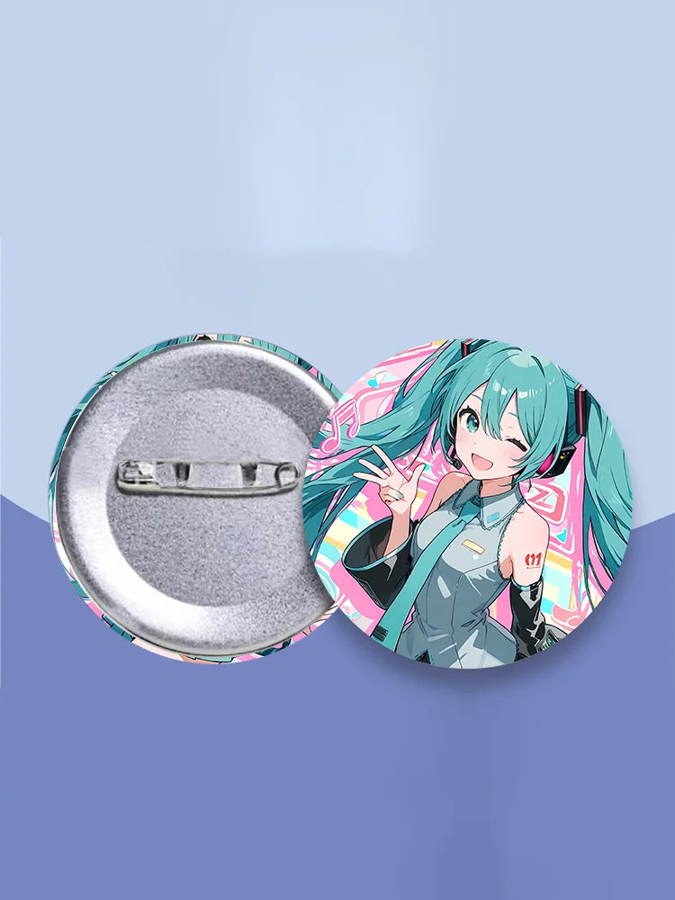 New Anime Hatsunes Miku Badge Anime Peripheral Cute Pin Cartoon Brooch Kawaii DIY Itbag Clothes Badge Collectible Kids Toys Gift