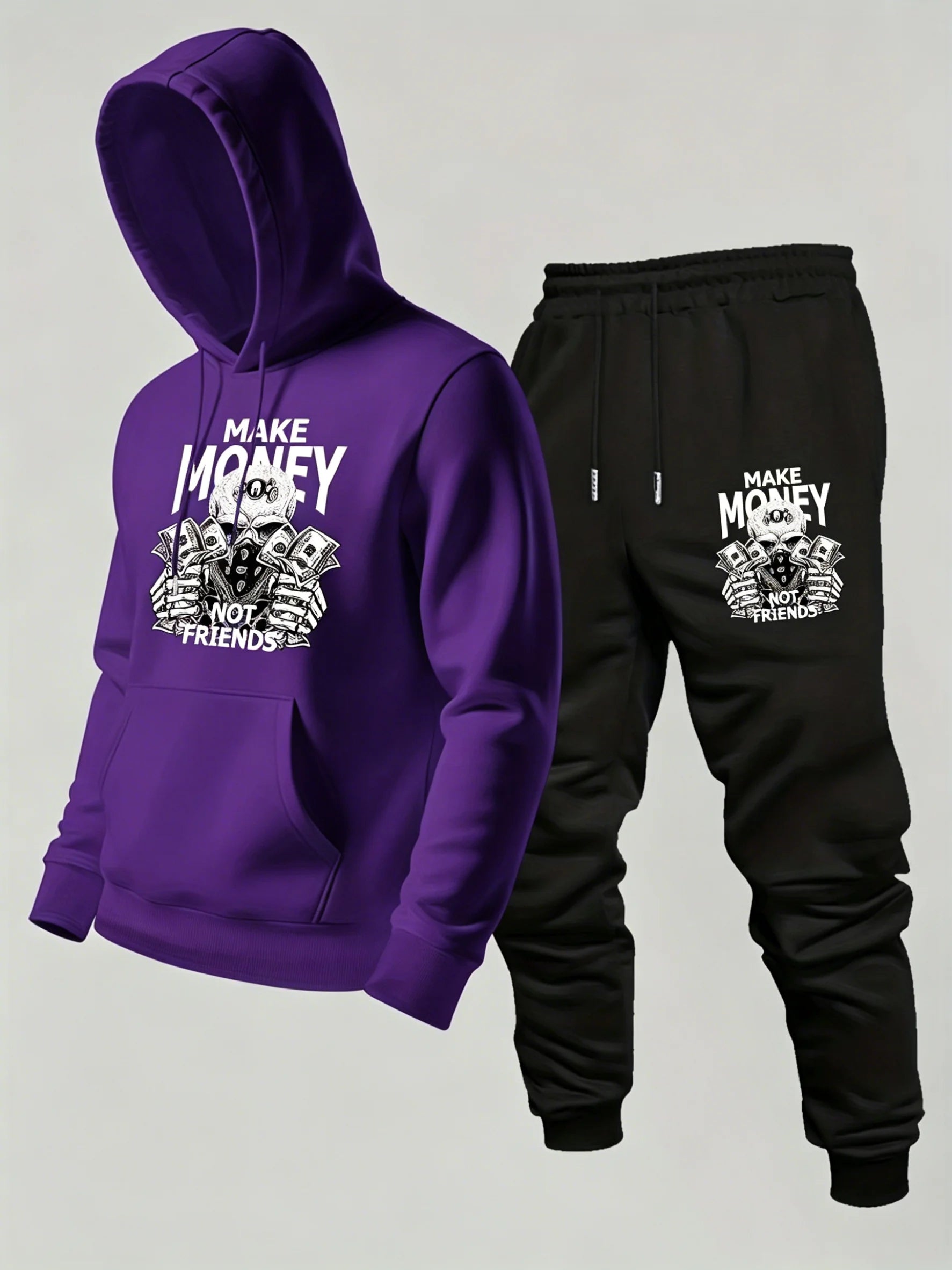 2026 new Men's Printed Hoodie Sweatshirt & Pants 2PCS Set Autumn Winter Casual Sport Outdoor Tracksuit Male Long Sleeve Tops