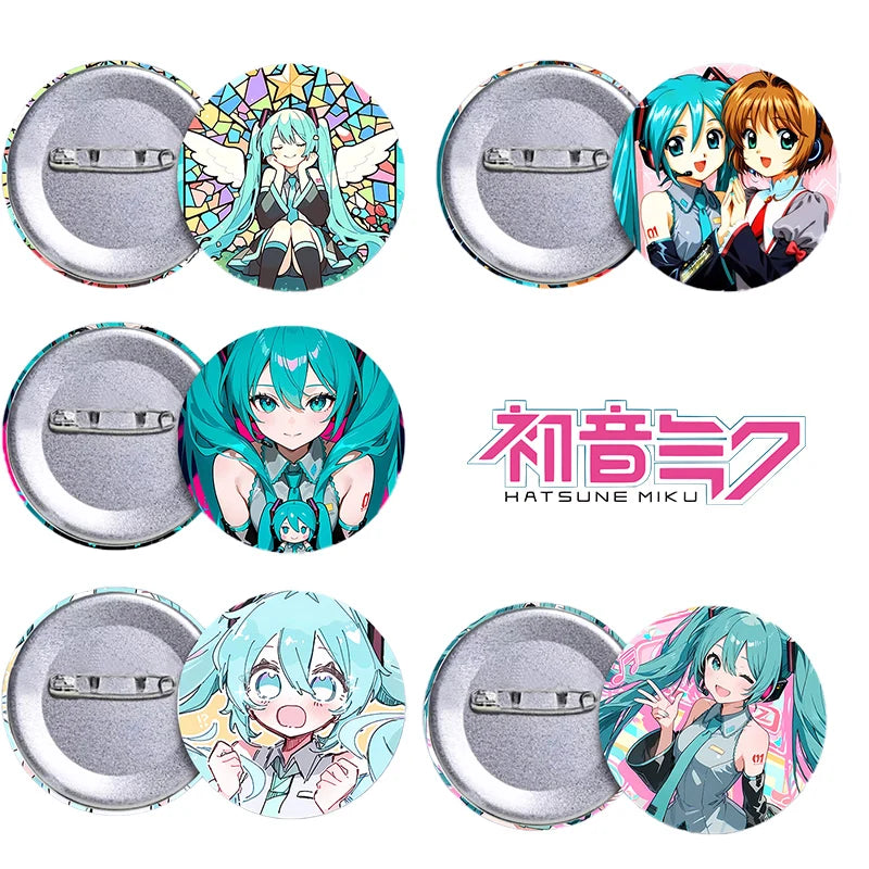 New Anime Hatsunes Miku Badge Anime Peripheral Cute Pin Cartoon Brooch Kawaii DIY Itbag Clothes Badge Collectible Kids Toys Gift