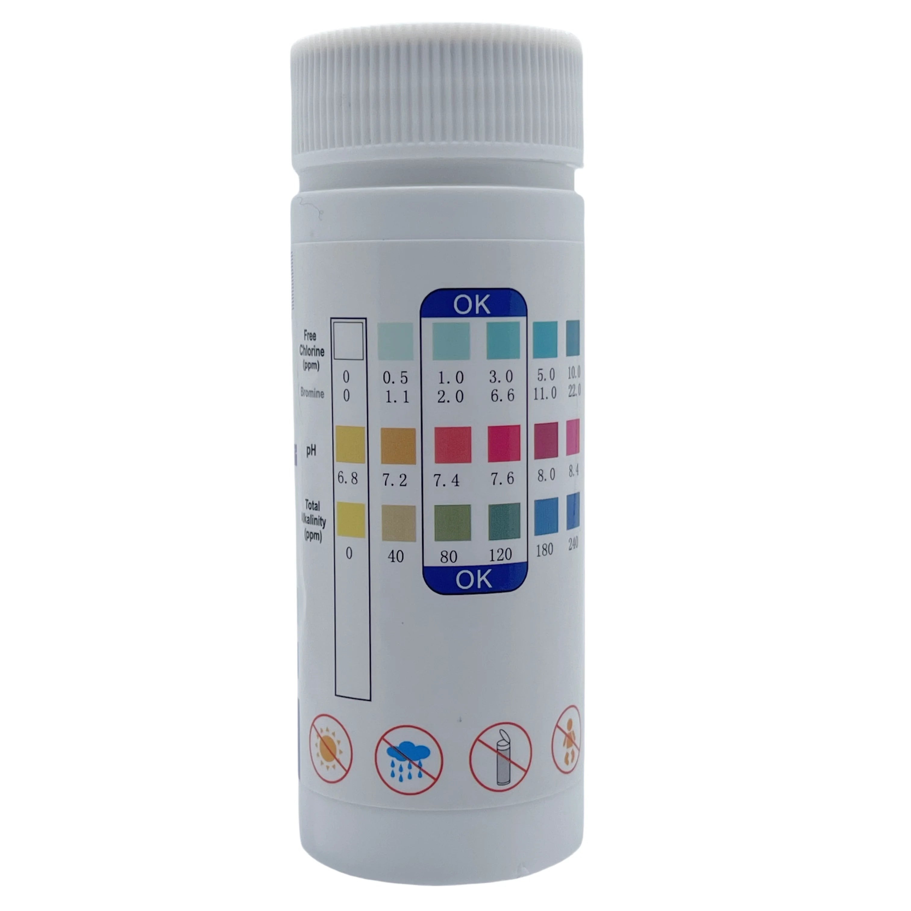 Chlorine PH Test Strips SPA Swimming Pool Aquarium Fish Tank Water Tester Paper Residual Chlorine PH Value Alkalinity Hardness