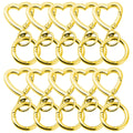 5/10/20/40 Sets Double Opening Swivel Keychain Clips Heart Spring Clasp Hooks Snap Rings for Lanyards Crafts Camping Hiking Gift