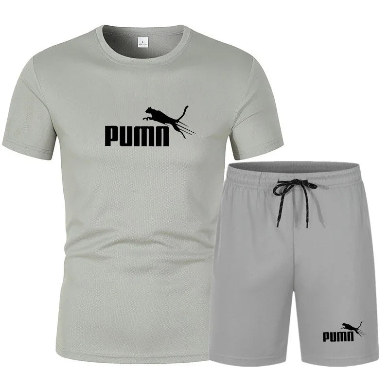 2026 summer hot selling men's clothing set fashionable short sleeved set casual sports set T-shirt+shorts two-piece set