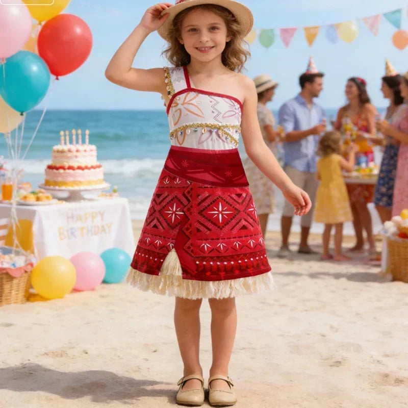 New Carnival Family Women Costume Ocean Adventure Moana Cosplay Short-Sleeved Clothes Adult Kids Vaiana Cosplay Princess Dress