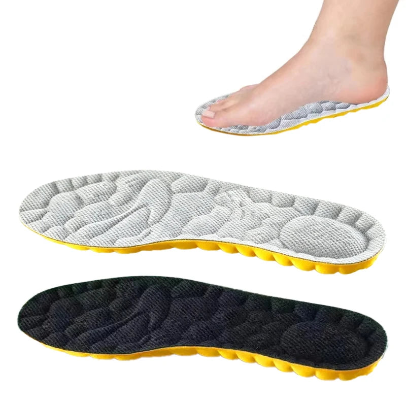 4D Cloud Technology Sports Insoles for Shoes PU Sole Soft Breathable Shock Absorption Cushion Running Orthopedic Care Insoles