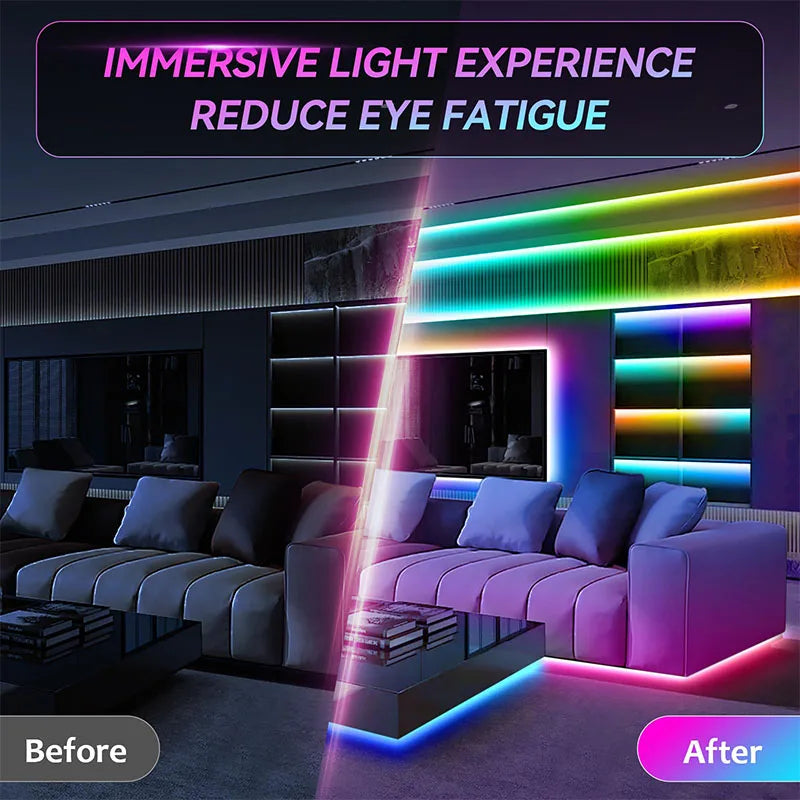 RGB LED Light Strip Lights USB 5V TV Backlight Atmosphere Lights APP Remote Control Flexible Lamp Tape Christmas Party Light