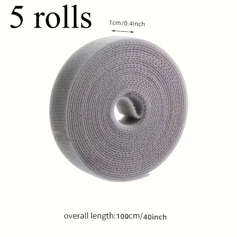 YITAPE 1M Silicone Hook and Loop Cable Organizer Reusable Cord Management Wire Wrap Strapping Tape for PC TV Phone Office Cable