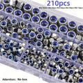 210/150pcs Stainless Steel Hex Lock Nuts, Anti-Slip Self-Locking M3-M8/M4-M6 Assortment for Industrial/Construction/Automotive