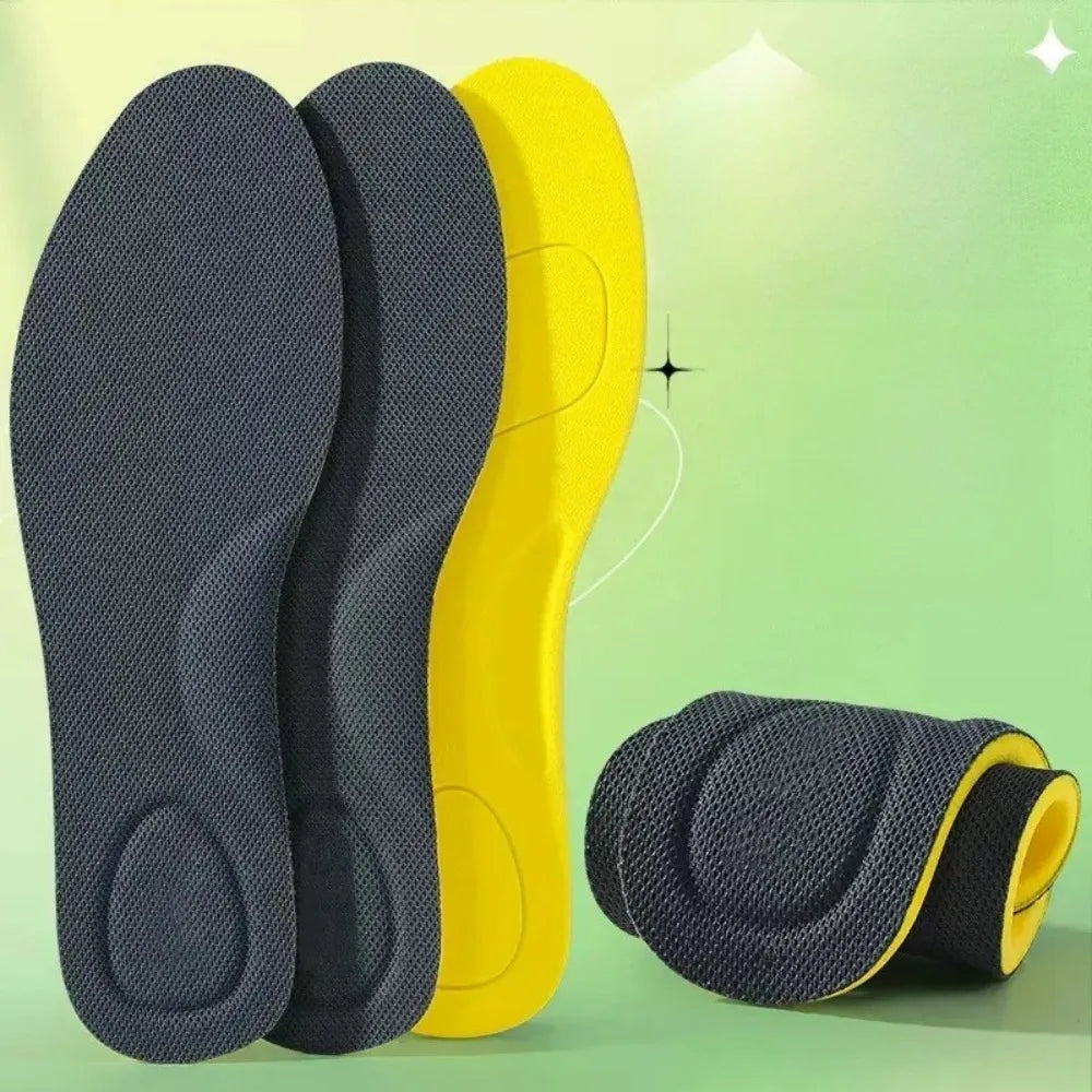 4D Cloud Technology Sports Insoles for Shoes PU Sole Soft Breathable Shock Absorption Cushion Running Orthopedic Care Insoles