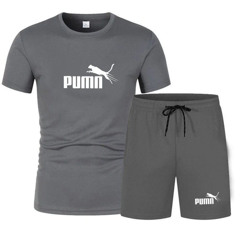 2026 summer hot selling men's clothing set fashionable short sleeved set casual sports set T-shirt+shorts two-piece set