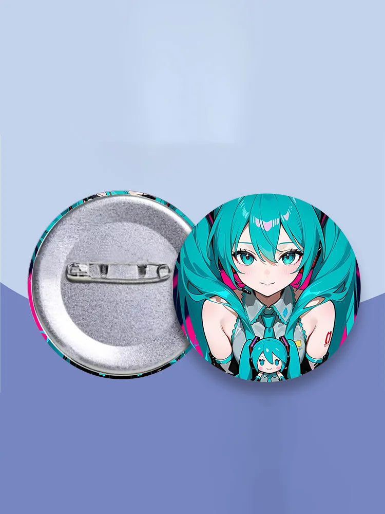 New Anime Hatsunes Miku Badge Anime Peripheral Cute Pin Cartoon Brooch Kawaii DIY Itbag Clothes Badge Collectible Kids Toys Gift