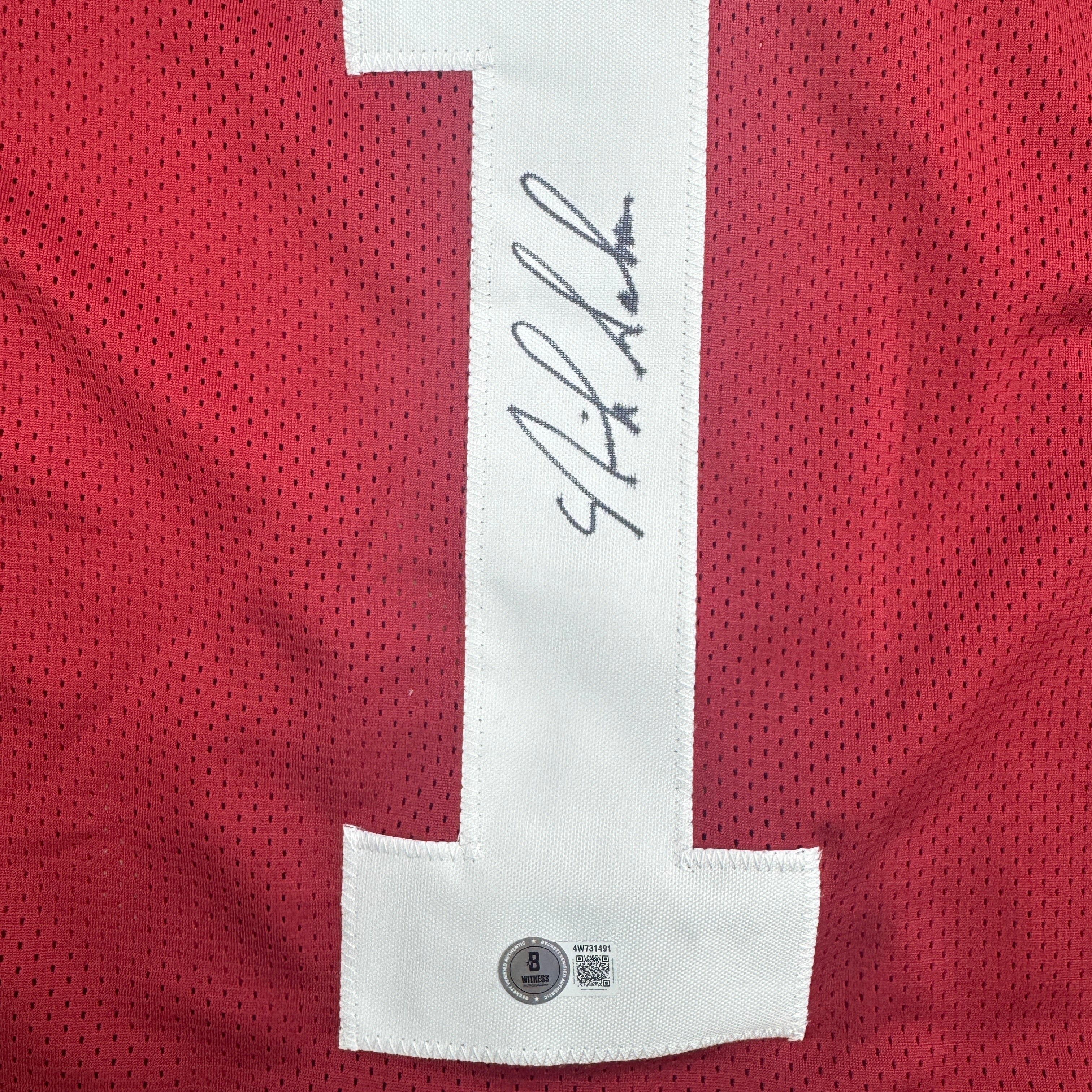Autographed/Signed Nick Saban Alabama Red College Football Jersey PSA/DNA COA