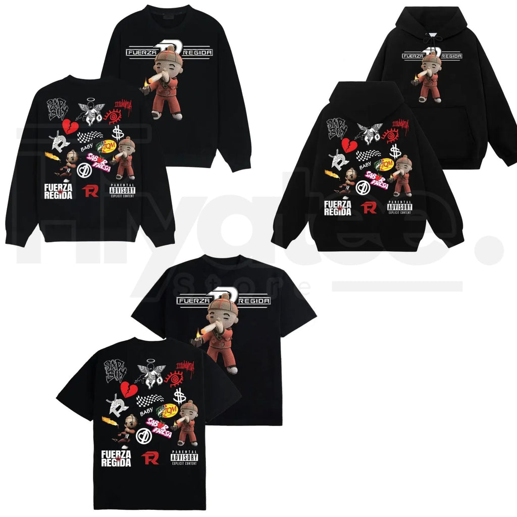 Vintage Fuerza Regida "All Top Songs" Graphic Tee – Latino Streetwear Merch