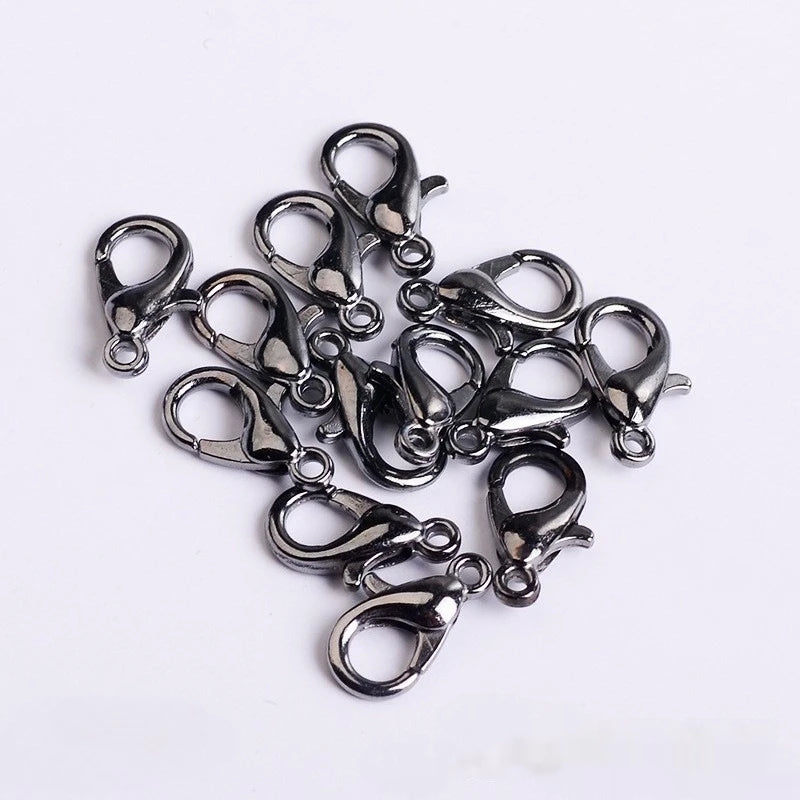 100pcs 9 12 14mm Zinc Alloy Lobster Clasps Multi Sizes for DIY Handmade Jewelry Necklace Bracelet Making Accessories