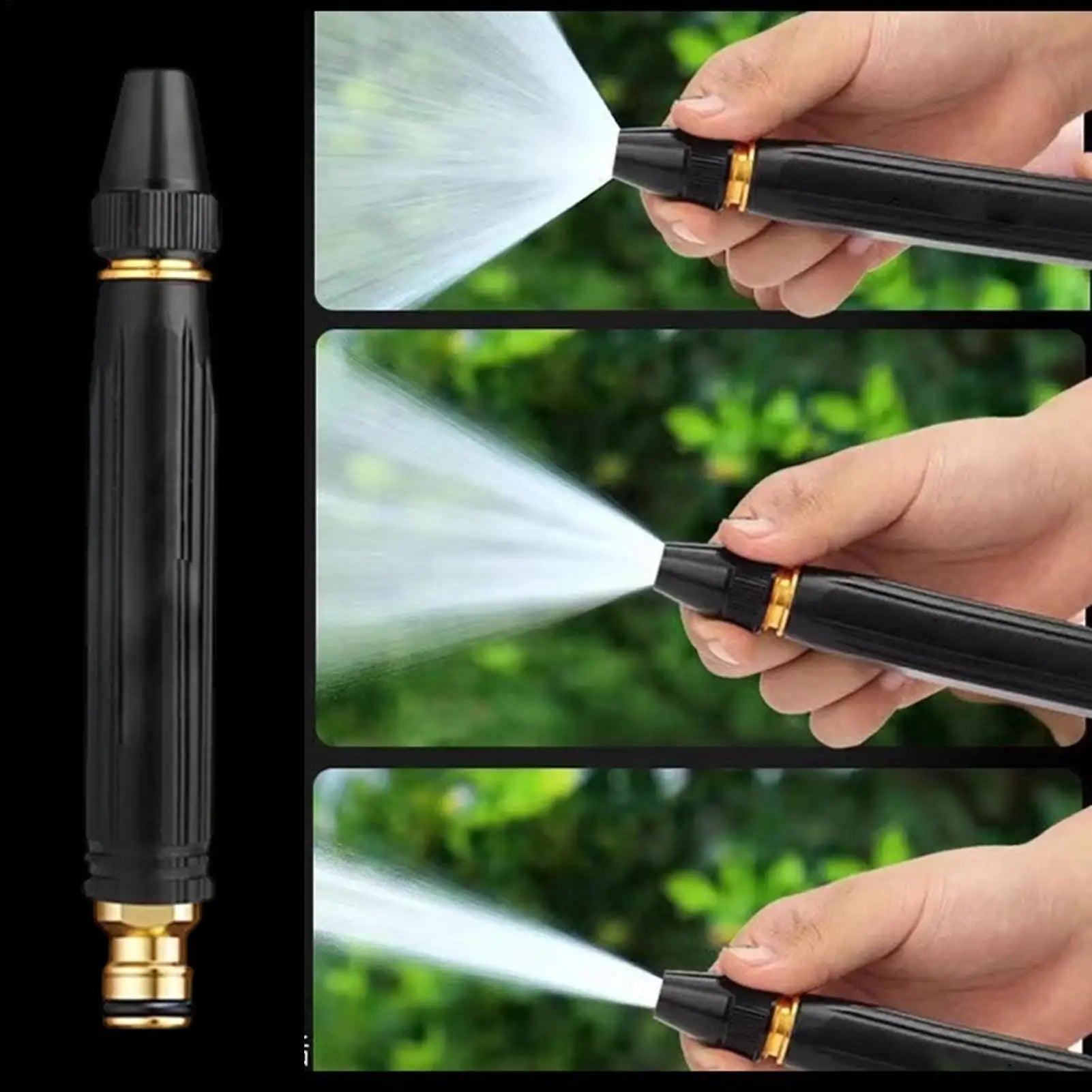 High Pressure Water Hose Nozzle 3-Mode Power Washer Nozzle Head Car Pressure Washing Sprayer for Garden Lawn Backyard Fence