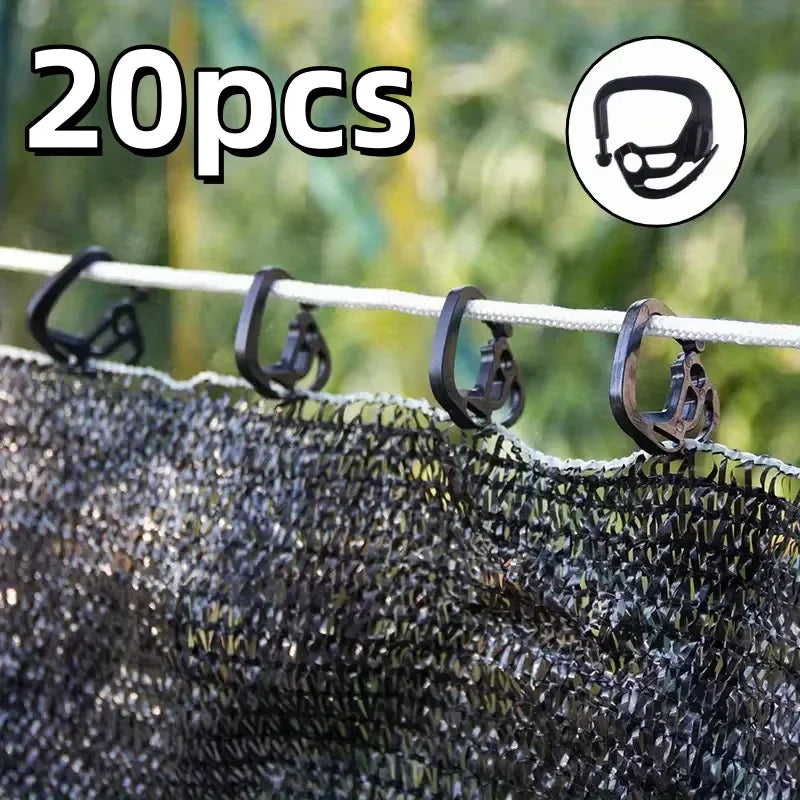 20PCS Shade Cloth Clips - Heavy Duty Hooks for Shade Net, Garden, Greenhouse & Outdoor Use - Adjustable & Portable