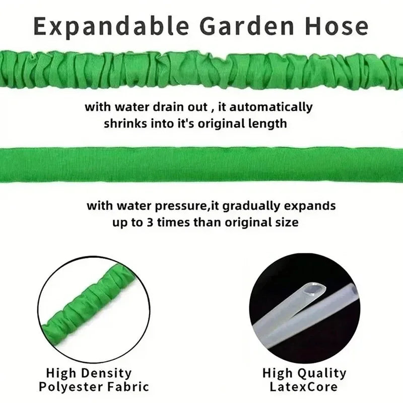 High Pressure Car Wash Hose Garden Hose Expandable Flexible Magic Water Pipes Home Garden Daily Watering Tools 25FT-200FT