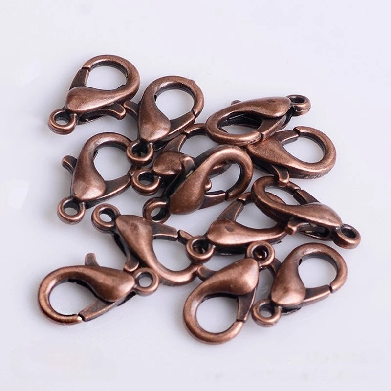 100pcs 9 12 14mm Zinc Alloy Lobster Clasps Multi Sizes for DIY Handmade Jewelry Necklace Bracelet Making Accessories