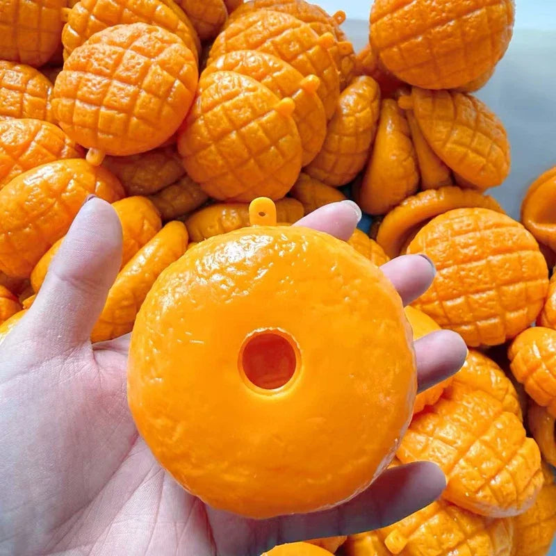 Food Shaped Stress Relief Pineapple Bun Squishy Moldable Bounce Ball ASMR Sensory Fidget Squeeze Toy For Kids Adults Daily Relax