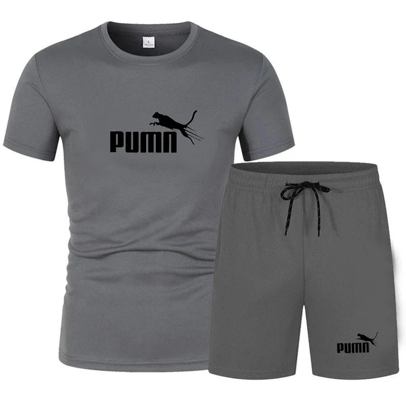 2026 summer hot selling men's clothing set fashionable short sleeved set casual sports set T-shirt+shorts two-piece set