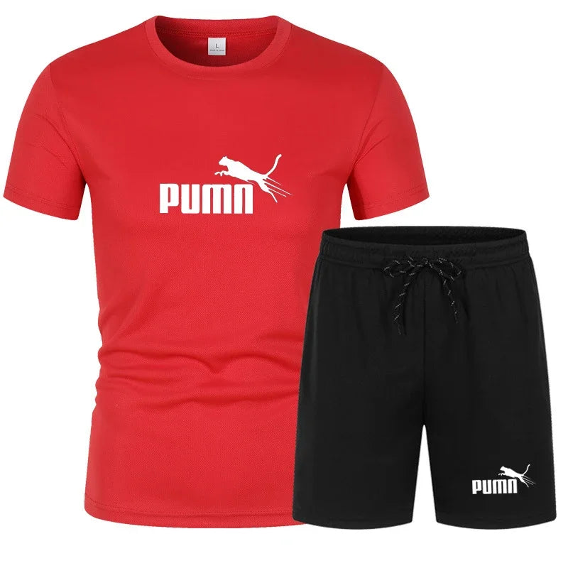 2026 summer hot selling men's clothing set fashionable short sleeved set casual sports set T-shirt+shorts two-piece set