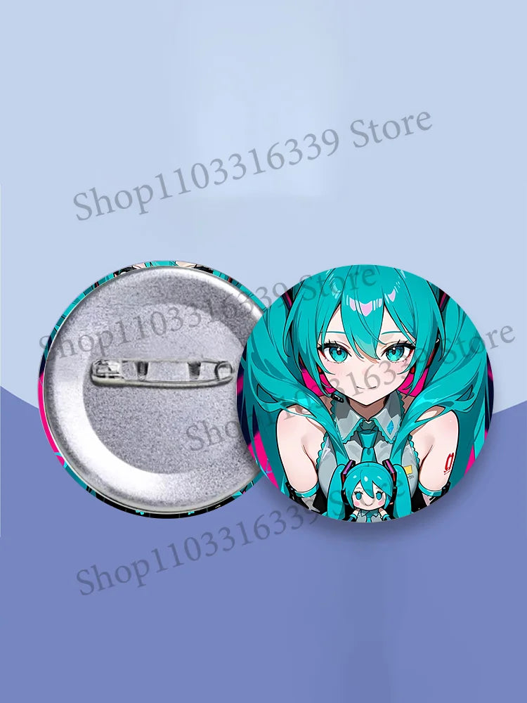 New Anime Hatsunes Miku Badge Anime Peripheral Cute Pin Cartoon Brooch Kawaii DIY Itbag Clothes Badge Collectible Kids Toys Gift
