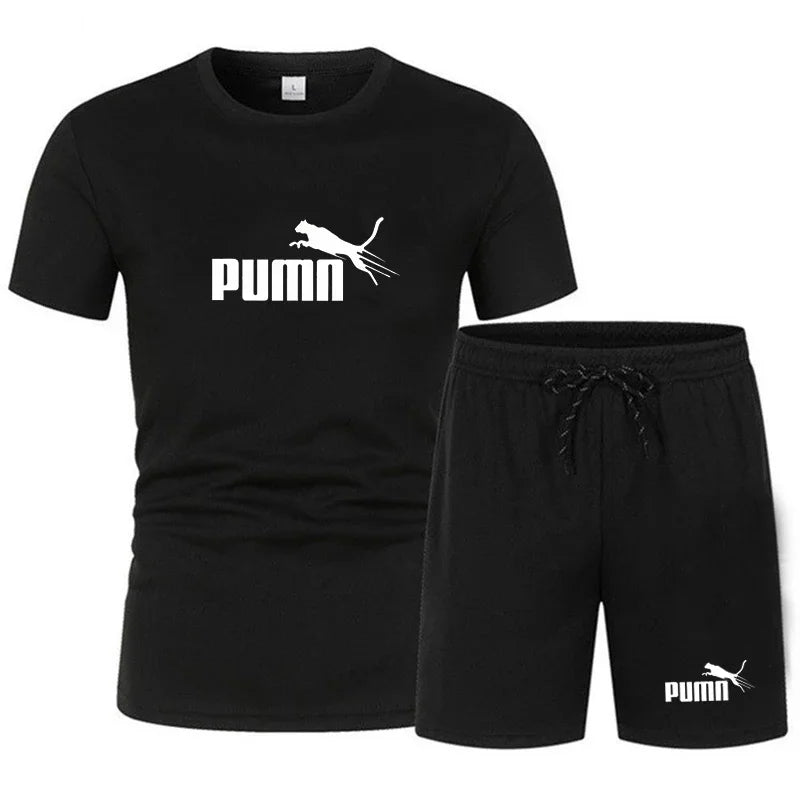 2026 summer hot selling men's clothing set fashionable short sleeved set casual sports set T-shirt+shorts two-piece set