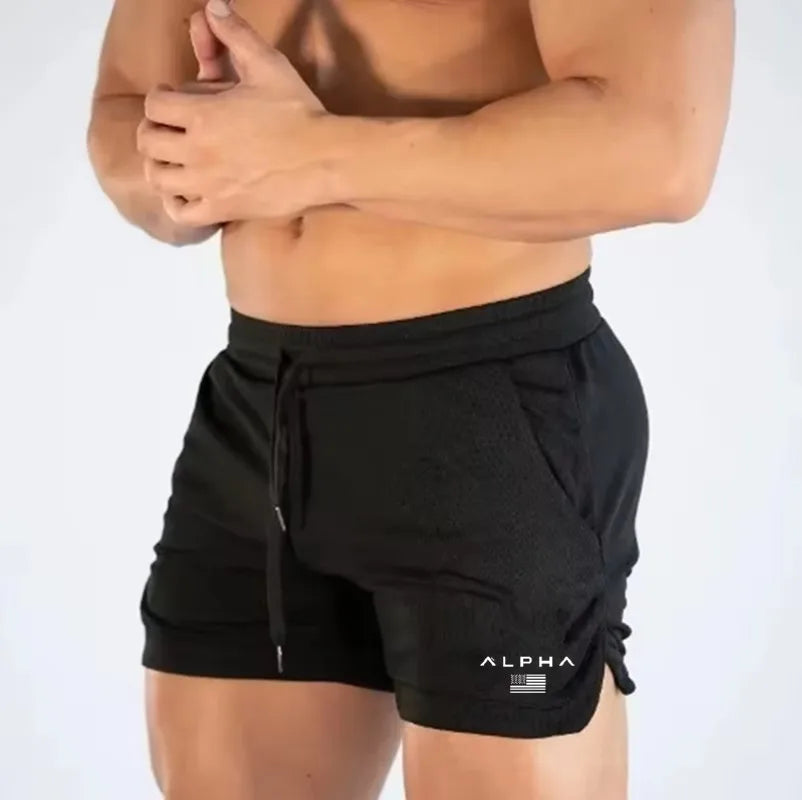 2026 Alpha Men's Printed Round-neck Fitness Vest+shorts Undershirt, Muscle Quick-drying Basketball Vest