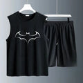 Summer sleeveless basketball jersey, casual wear, breathable short-sleeved two-piece sports shirt + running shorts