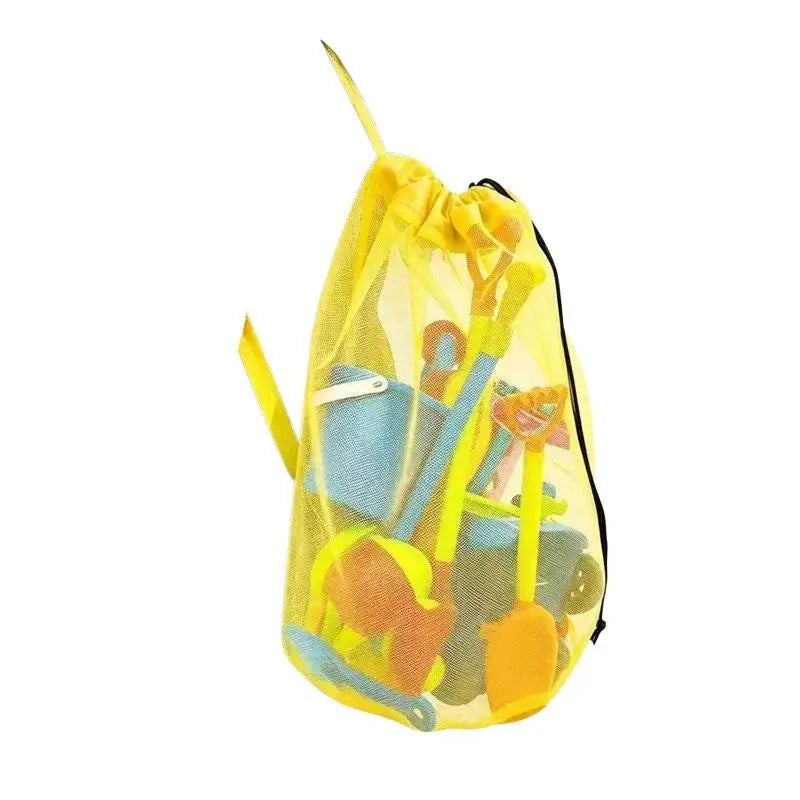 Large Capacity Portable Mesh Beach Storage Bag Breathable Foldable 1Pc Tote for Kids Beach Toys Pool Parties