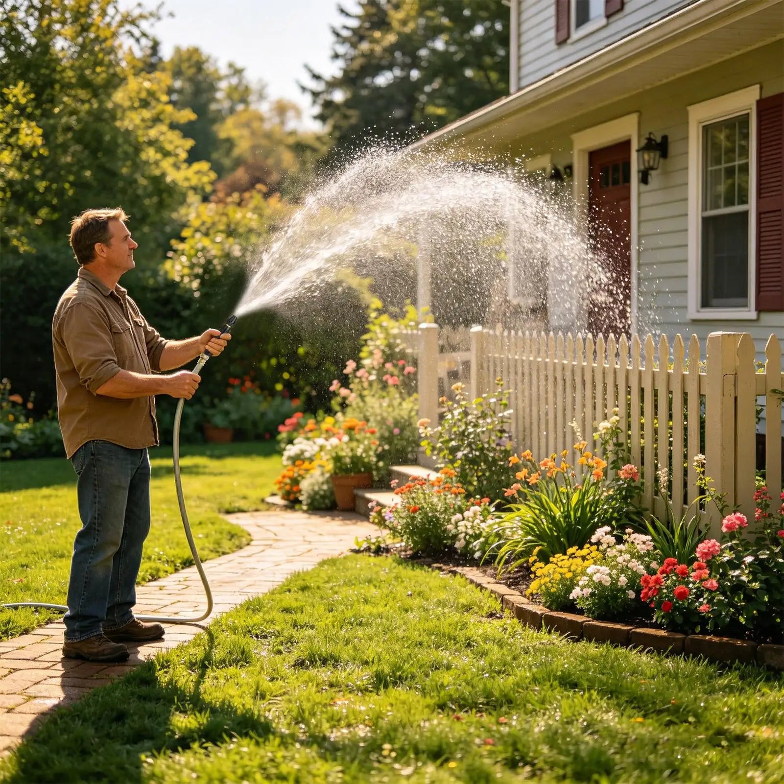 High Pressure Water Hose Nozzle 3-Mode Power Washer Nozzle Head Car Pressure Washing Sprayer for Garden Lawn Backyard Fence
